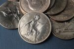 Old British penny coins